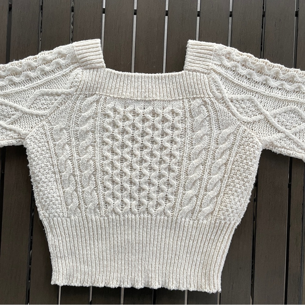 MISS SELFRIDGE CROPPED SQUARE NECK CABLE KNIT SWEATER!! - Picture 8 of 14